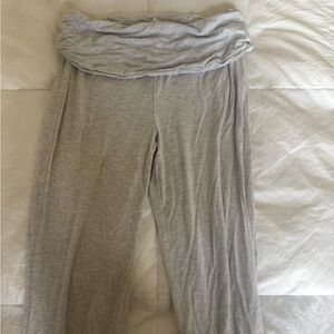 Gray Fold-Over Waist Pants
